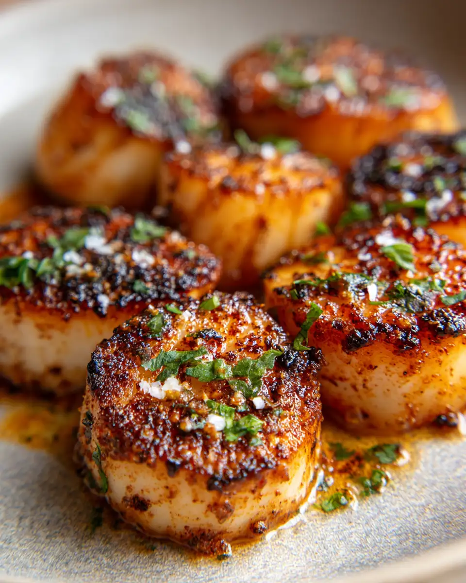 Final dish - Seared Scallops with Spicy Cajun Flavor Explosion