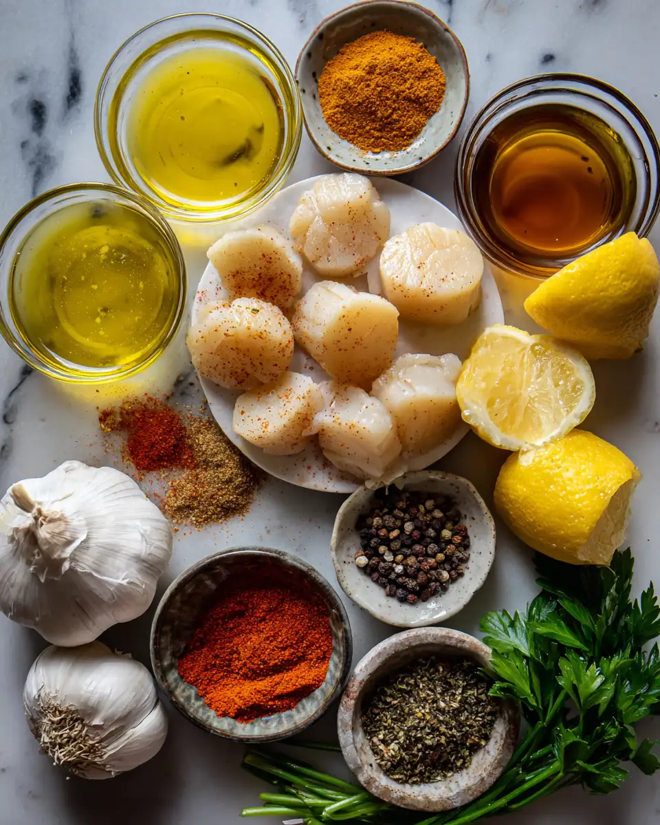 Ingredients for Seared Scallops with Spicy Cajun Flavor Explosion