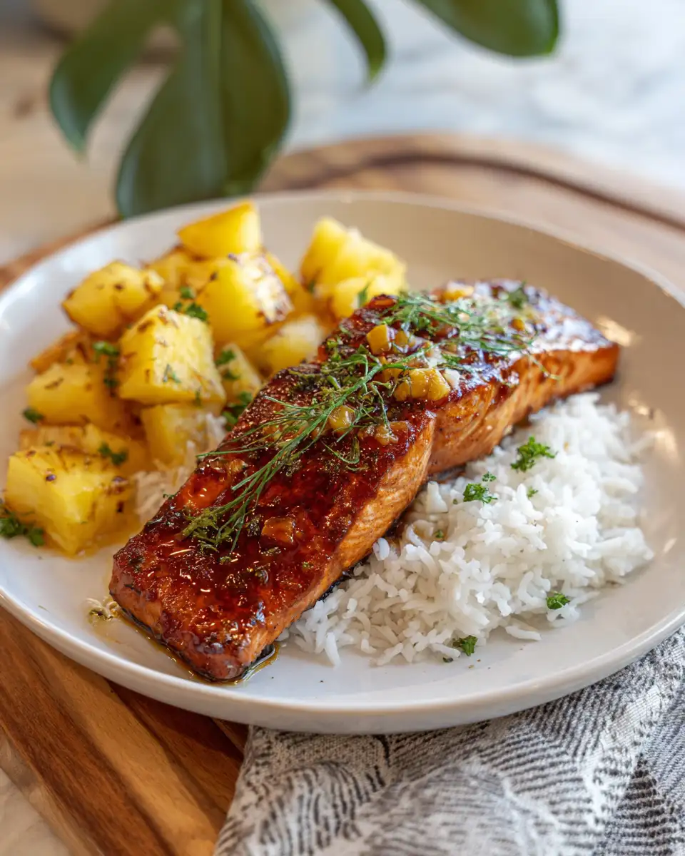 Final dish - Irresistible Sweet Pineapple Honey Salmon Recipe to Brighten Your Dinner