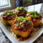 Sweet and Savory Teriyaki Pineapple Chicken and Rice Stuffed Peppers Recipe - Featured Image