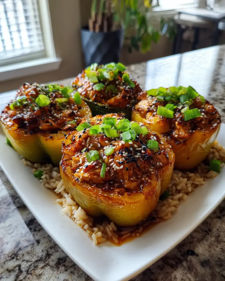 Sweet and Savory Teriyaki Pineapple Chicken and Rice Stuffed Peppers Recipe - Featured Image