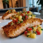 Tropical Coconut Crusted Salmon with Pineapple Salsa Recipe That Will Transport Your Taste Buds - Featured Image