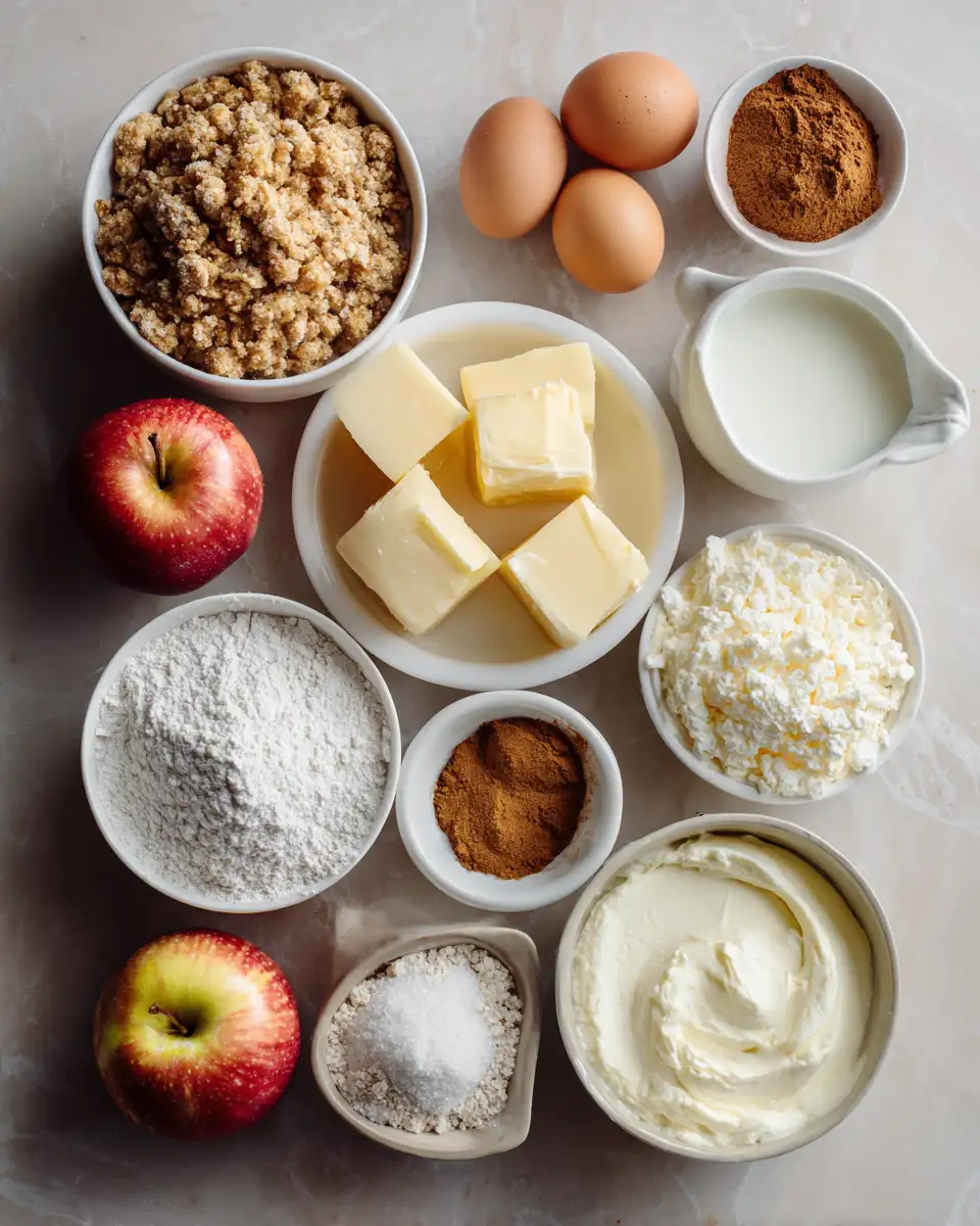 Ingredients for Decadent Apple Crumble Cheesecake Recipe You Need to Try