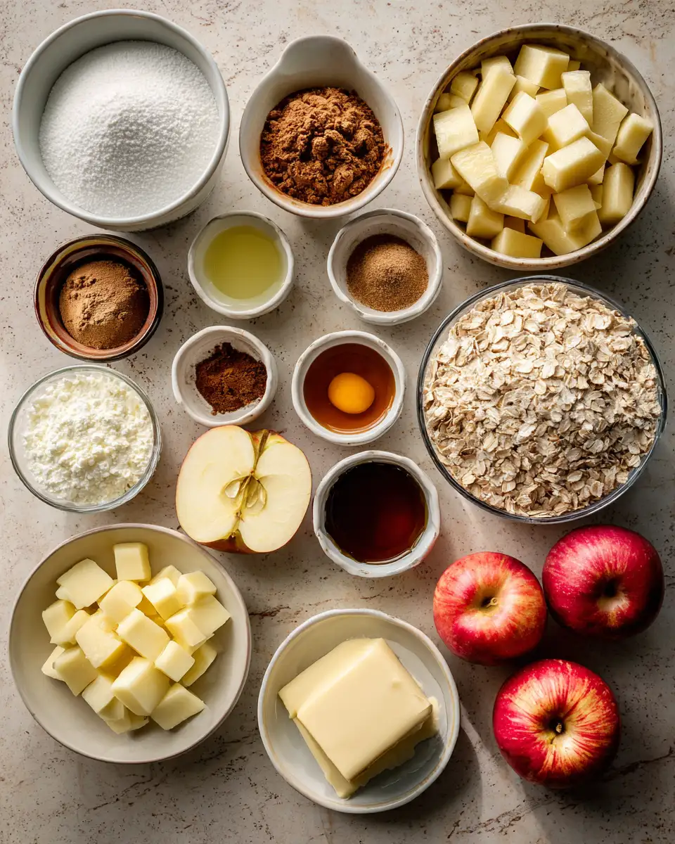 Ingredients for Irresistible Apple Crumble Tart Recipe You Have to Try