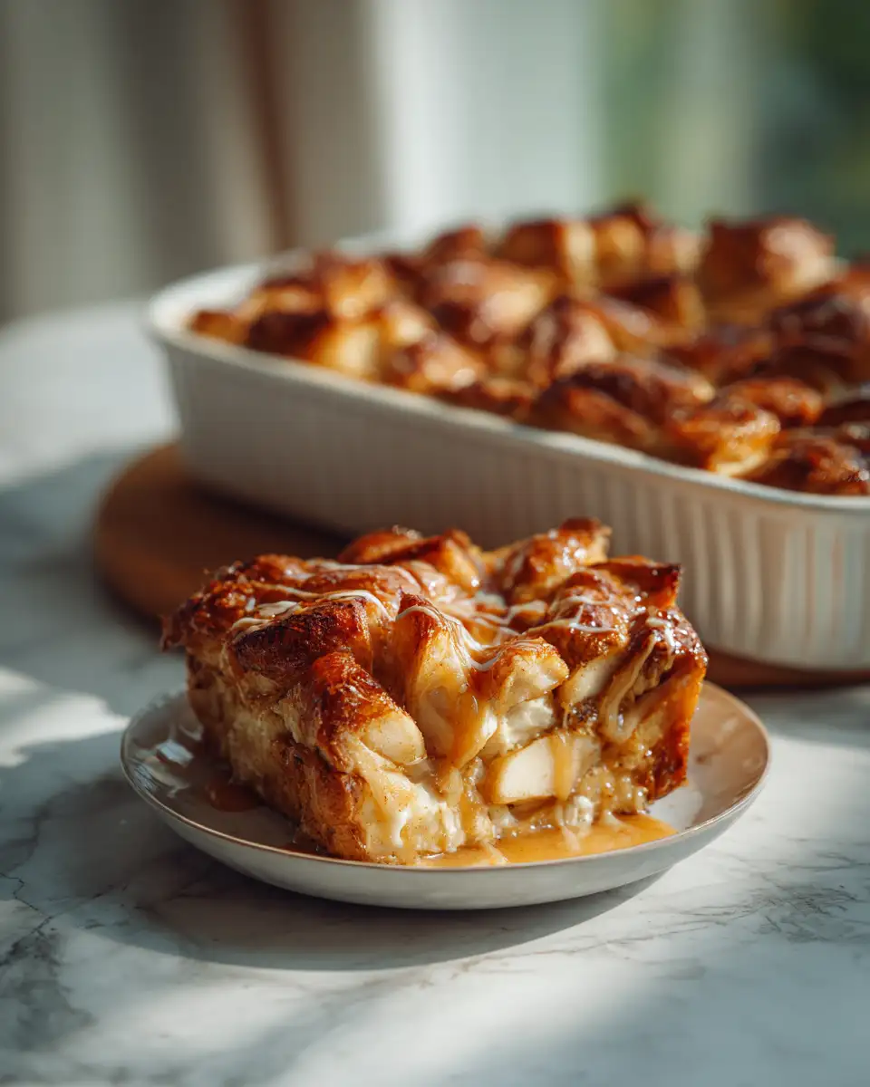 caramel apple croissant bake featured