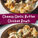 Cheesy Garlic Butter Chicken Bowties with Mozzarella Cream Sauce Recipe