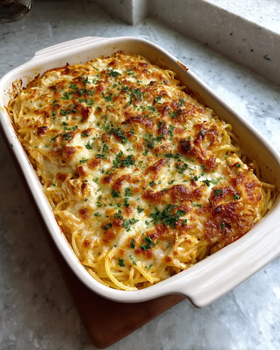 Final dish - Ultimate Comfort Food Chicken Spaghetti Bake Recipe You Need to Try