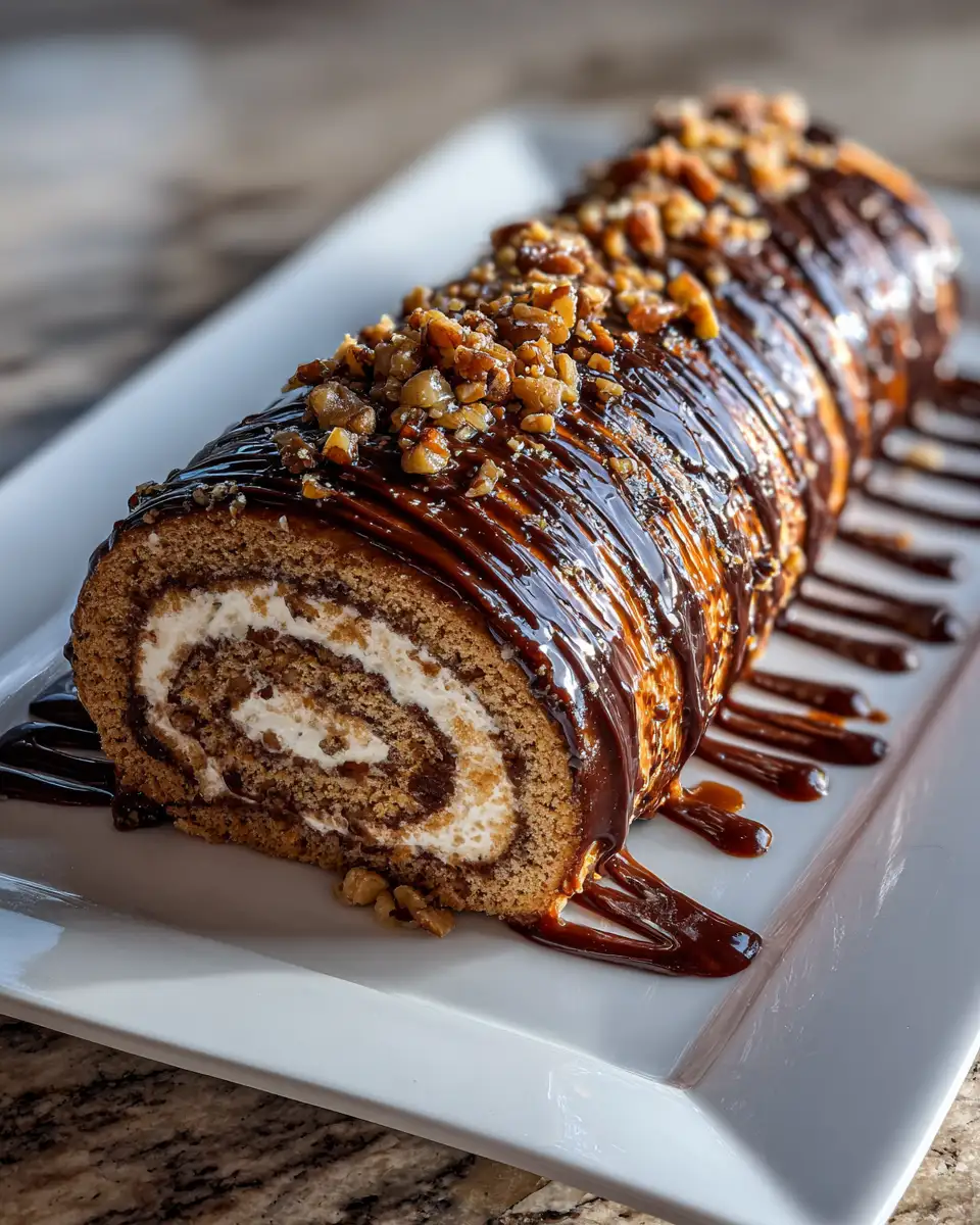 Decadent Chocolate Bourbon Pecan Swiss Roll Recipe You Have to Try 7 Final dish - Decadent Chocolate Bourbon Pecan Swiss Roll Recipe You Have to Try