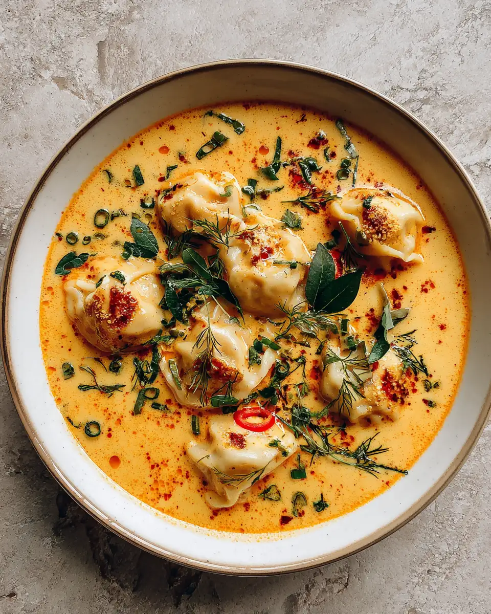 Creamy Coconut Curry Soup with Irresistible Dumplings Delight - Featured Image