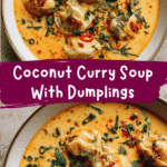 Creamy Coconut Curry Soup with Irresistible Dumplings Delight