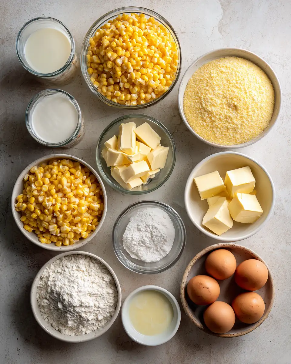 Ingredients for The Ultimate Comfort Food Corn Casserole Recipe You Need to Try