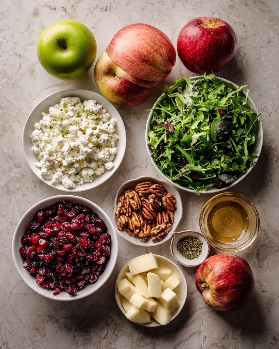 Ingredients for Fresh and Fruity Cranberry Apple Salad Recipe for Every Season