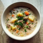 Ultimate Comfort in a Bowl Creamy Potato and Hamburger Soup Recipe - Featured Image