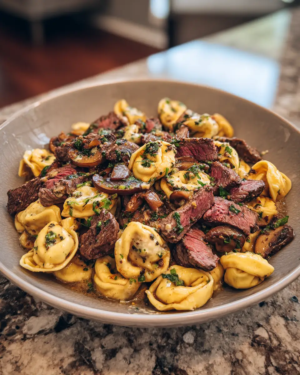 Garlic Steak Tortellini The Ultimate Savory Comfort Meal 7 Final dish - Garlic Steak Tortellini The Ultimate Savory Comfort Meal