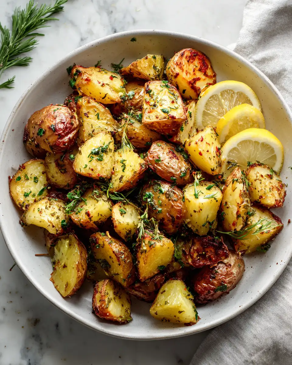Final dish - Irresistible Greek Lemon and Garlic Roasted Potatoes You Need to Try