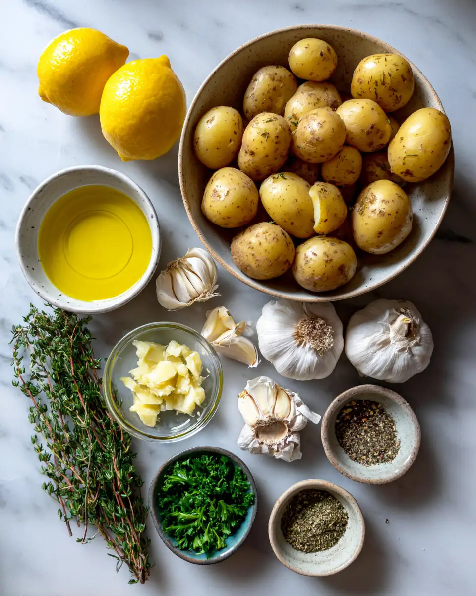 Ingredients for Irresistible Greek Lemon and Garlic Roasted Potatoes You Need to Try