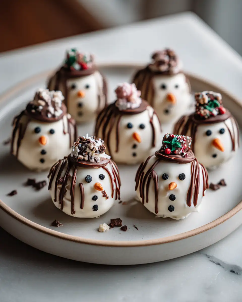 Delightful No-Bake Mini Snowman Truffles That Melt Hearts 7 Final dish - Delightful No-Bake Mini Snowman Truffles That Melt Hearts