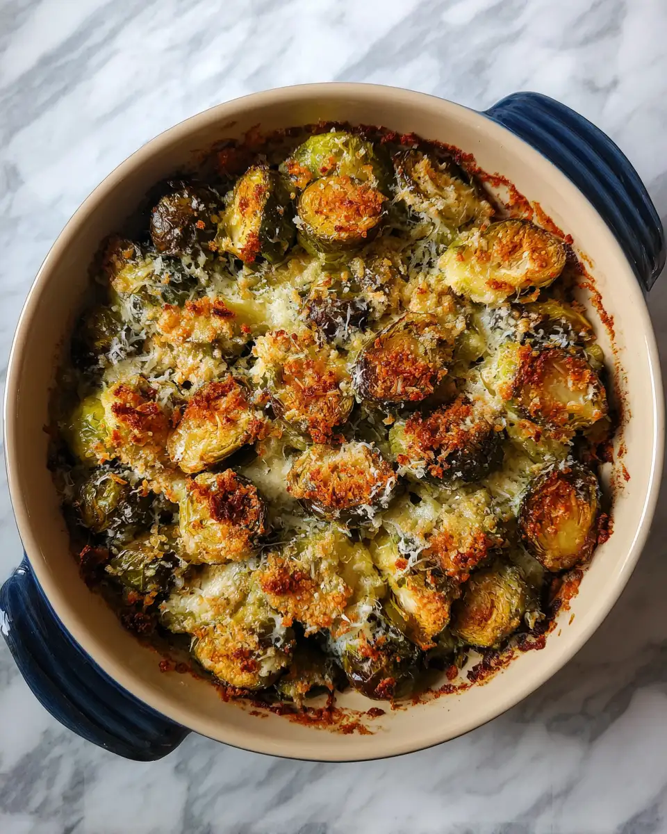 Final dish - Cheesy Parmesan Brussels Sprouts Bake That Will Steal the Show