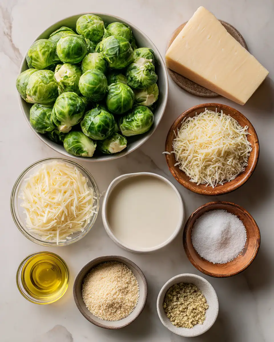 Ingredients for Cheesy Parmesan Brussels Sprouts Bake That Will Steal the Show