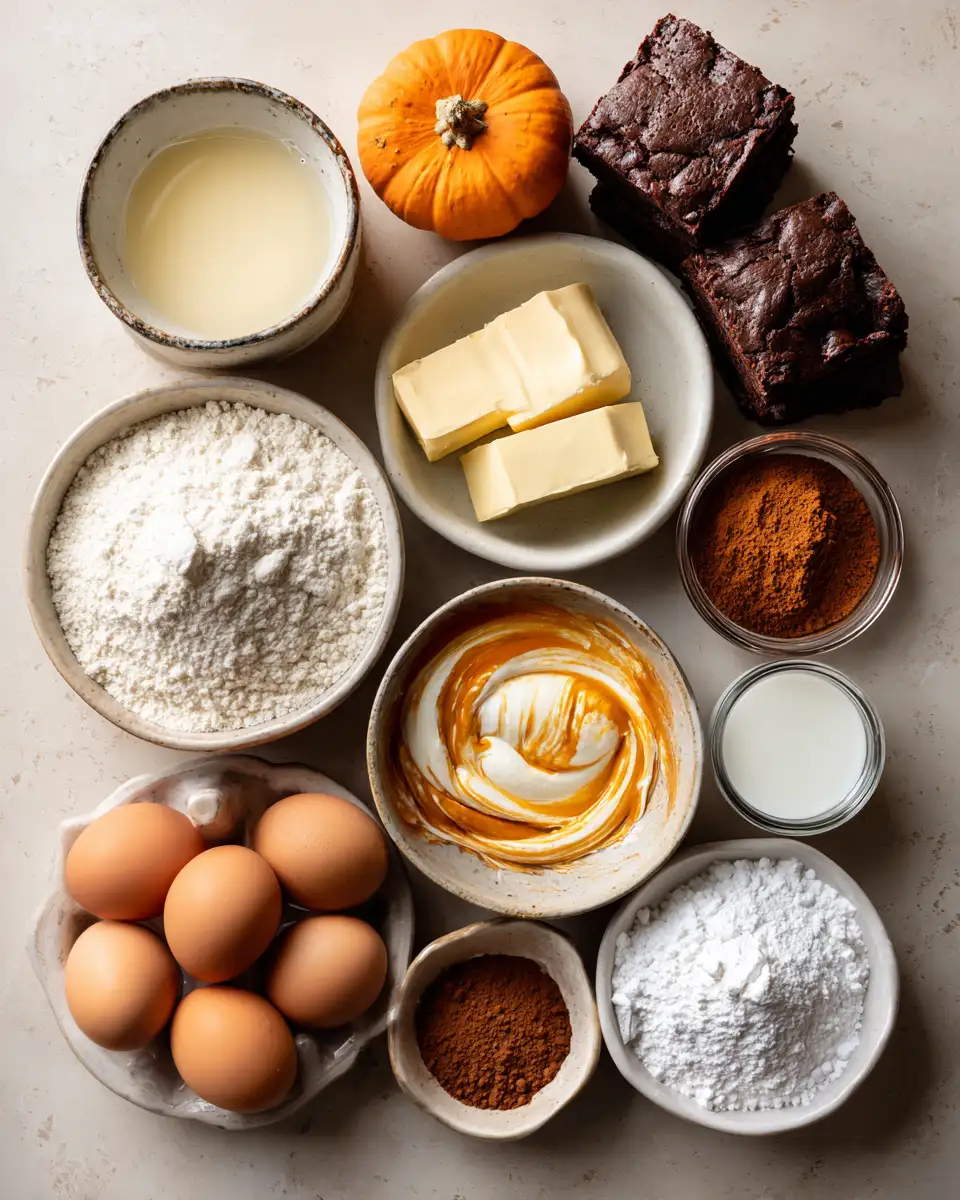 Ingredients for Irresistible Pumpkin Cheesecake Swirl Brownies You Need to Try