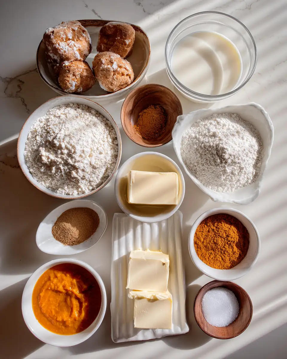 Ingredients for Irresistible Pumpkin Cinnamon Monkey Bread Recipe for Fall Favorites