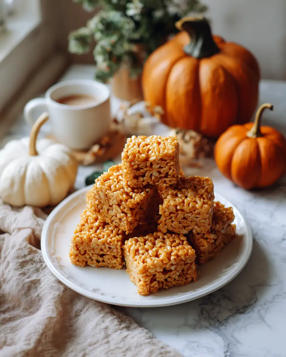 Irresistible Pumpkin Rice Krispie Treats Perfect for Fall Snacking - Featured Image