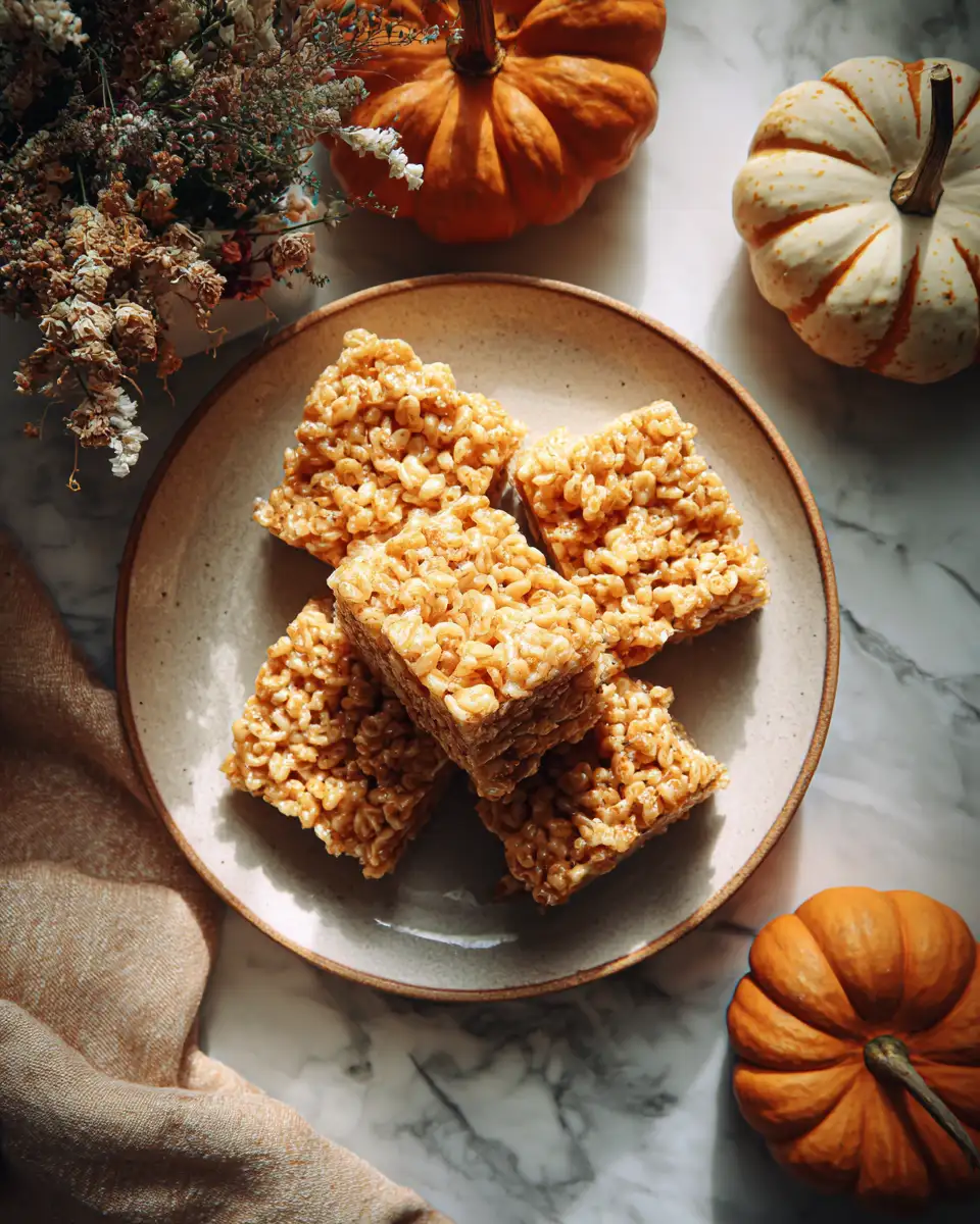 Final dish - Irresistible Pumpkin Rice Krispie Treats Perfect for Fall Snacking