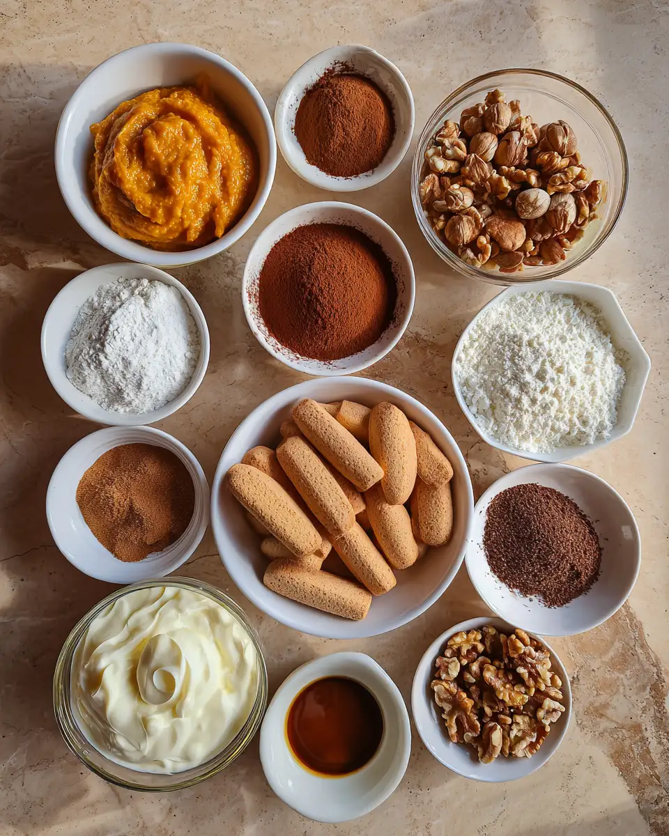 Ingredients for Decadent Pumpkin Tiramisu Recipe That Will Steal Your Fall Heart