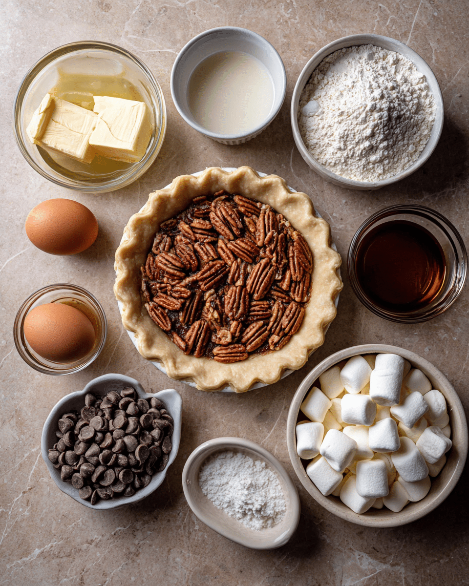 Ingredients for Indulge in the Ultimate S’mores Pecan Pie Delight