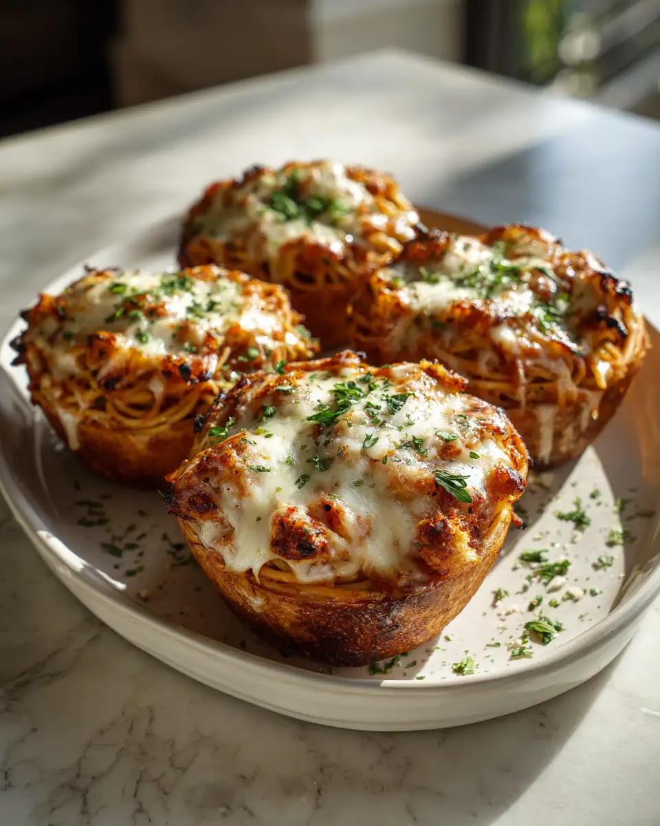 Final dish - Irresistible Spaghetti Garlic Bread Bowls Recipe You Need to Try
