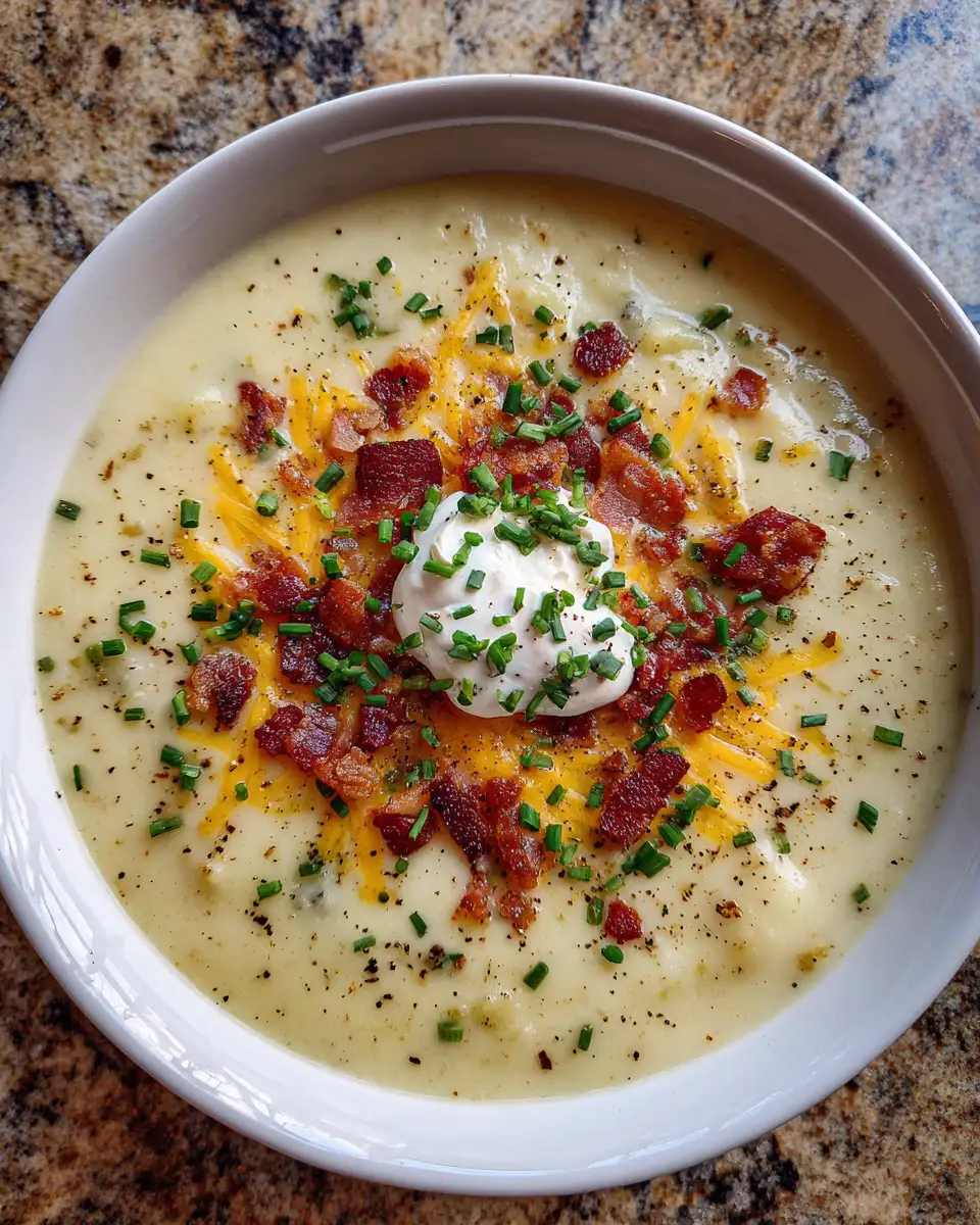 Final dish - The Best Homemade Loaded Potato Soup That Will Warm Your Soul