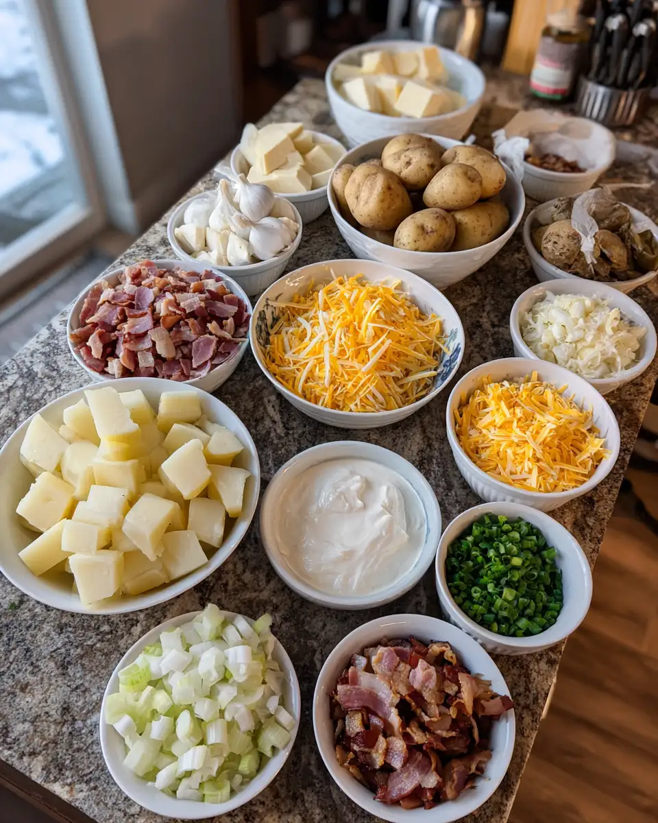 Ingredients for The Best Homemade Loaded Potato Soup That Will Warm Your Soul