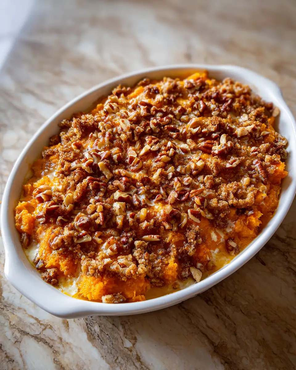 Final dish - Easy Ruth Chris Sweet Potato Casserole Recipe for a Delicious Holiday Treat