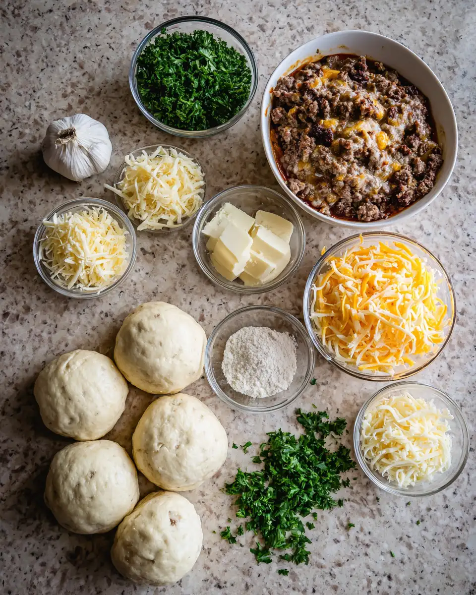 Ingredients for Irresistible Garlic Parmesan Cheeseburger Bombs You Need to Try