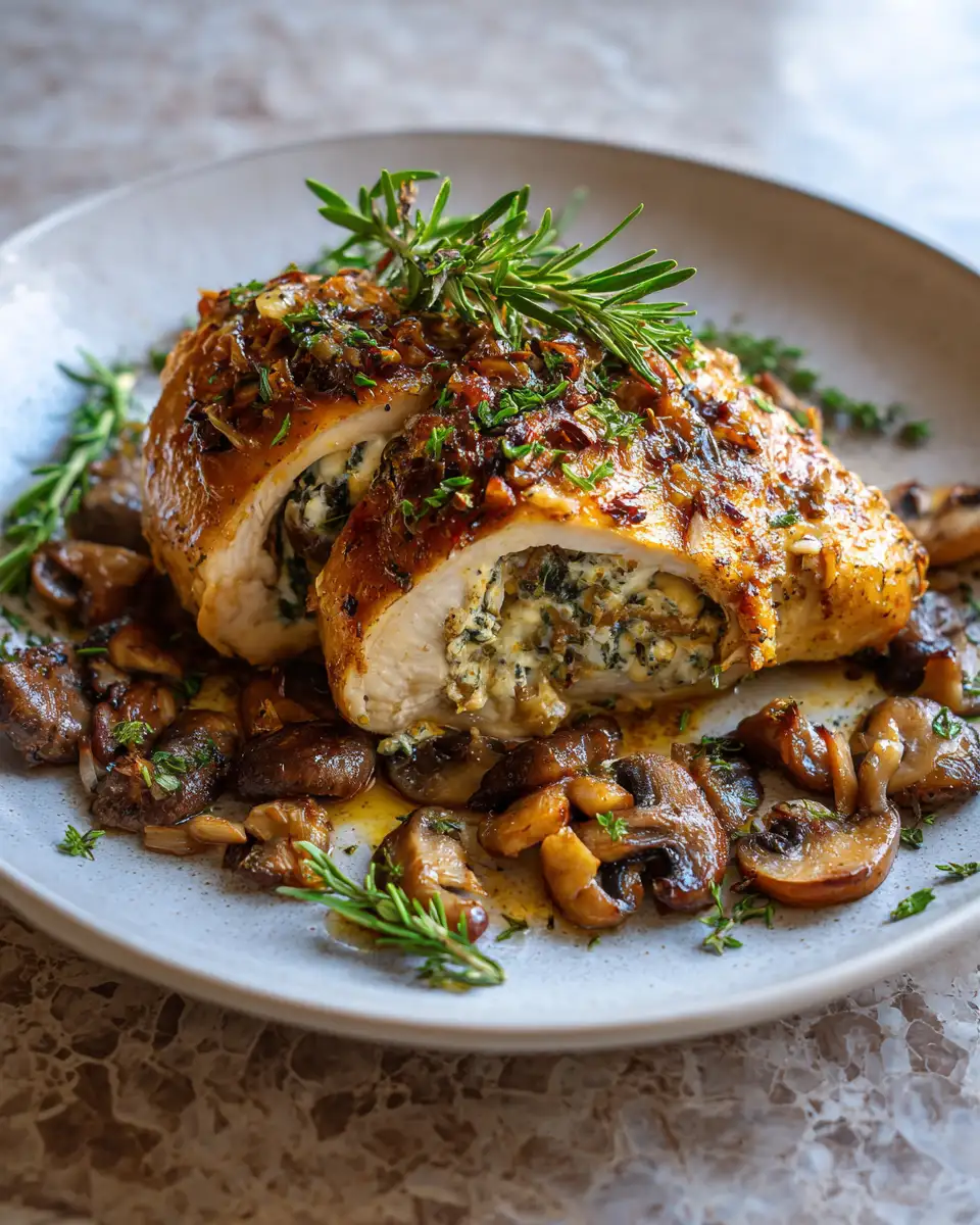 Irresistible Gouda and Mushroom Stuffed Chicken Recipe That Will Delight Your Taste Buds 7 Final dish - Irresistible Gouda and Mushroom Stuffed Chicken Recipe That Will Delight Your Taste Buds