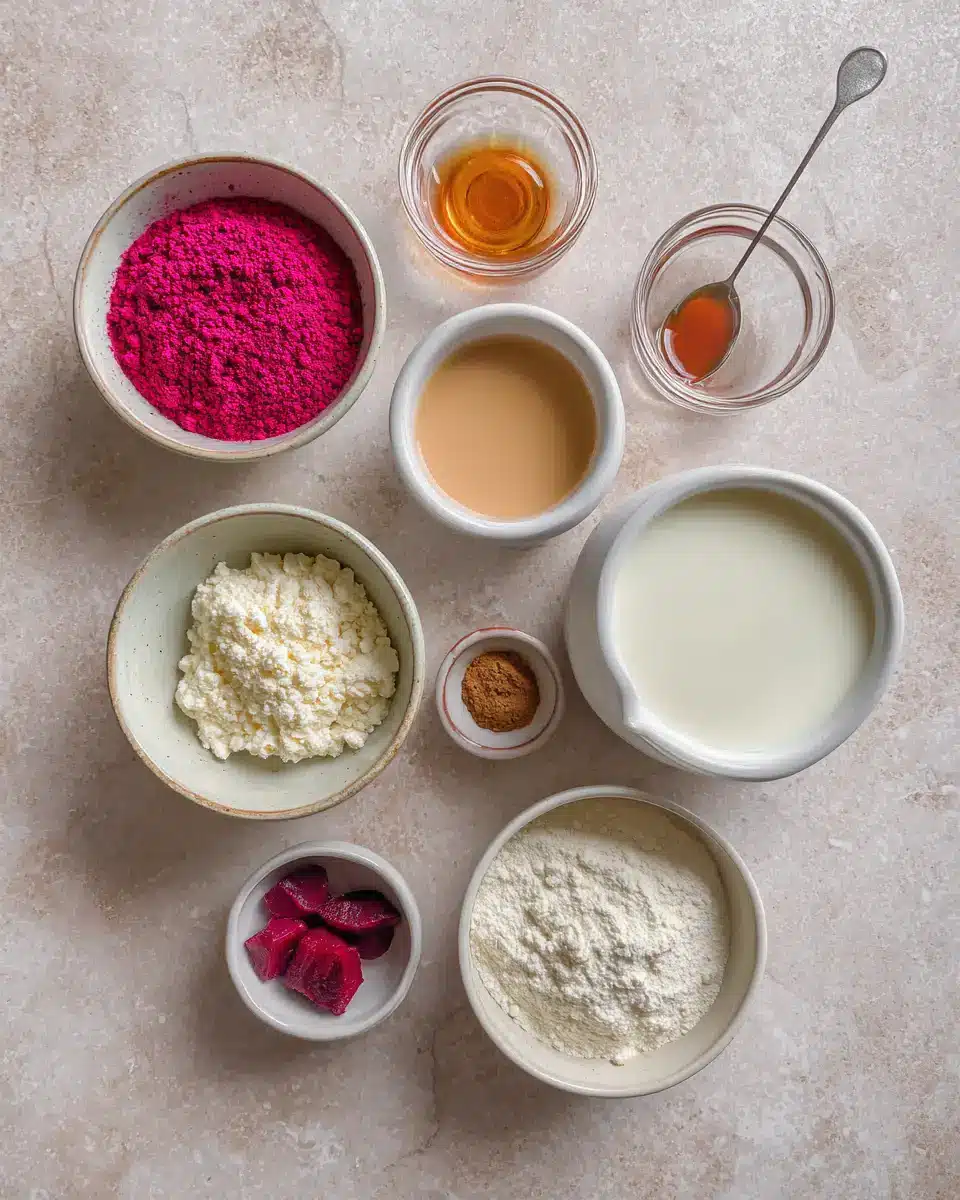 Ingredients for How to Make Pink Latte The Perfect Vibrant Twist to Your Morning Brew