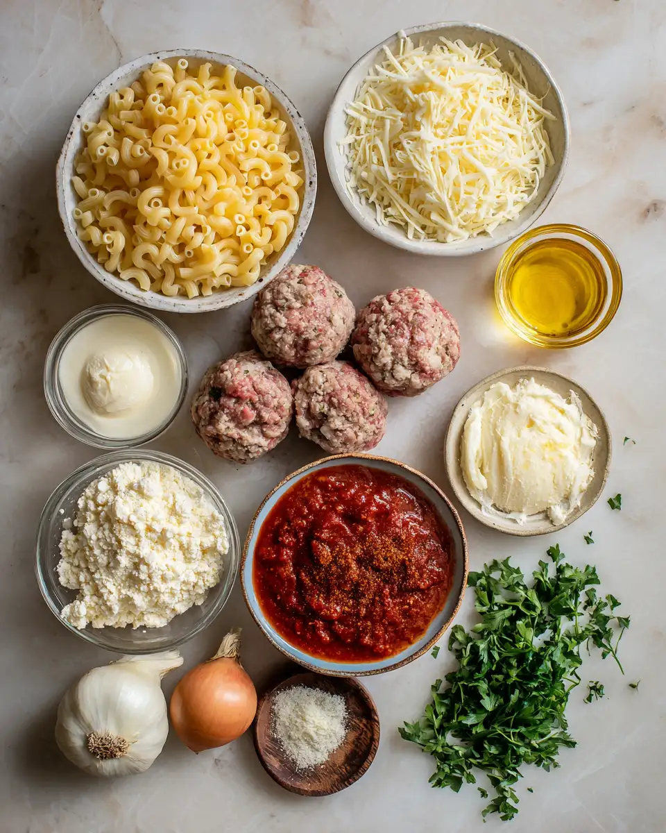 Ingredients for Mac Cheese Stuffed Meatball Bombs That Will Blow Your Taste Buds Away