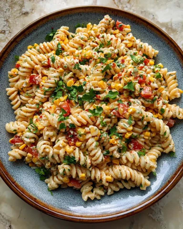 Creamy Mexican Street Corn Pasta Salad Bursting with Bold Flavors - Featured Image
