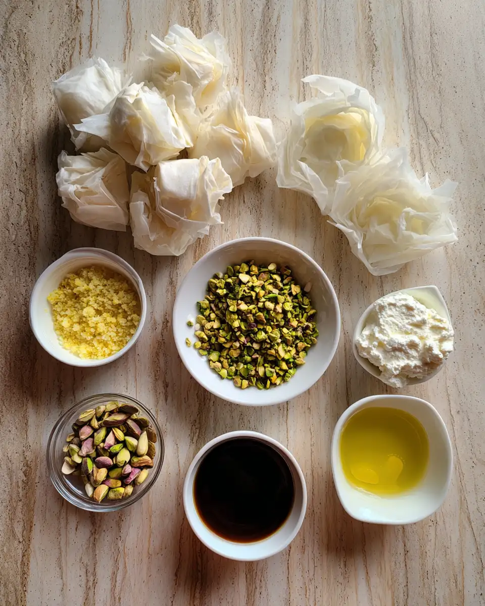 Ingredients for Irresistible Ricotta Pistachio Honey Bites That Will Sweeten Your Snack Time