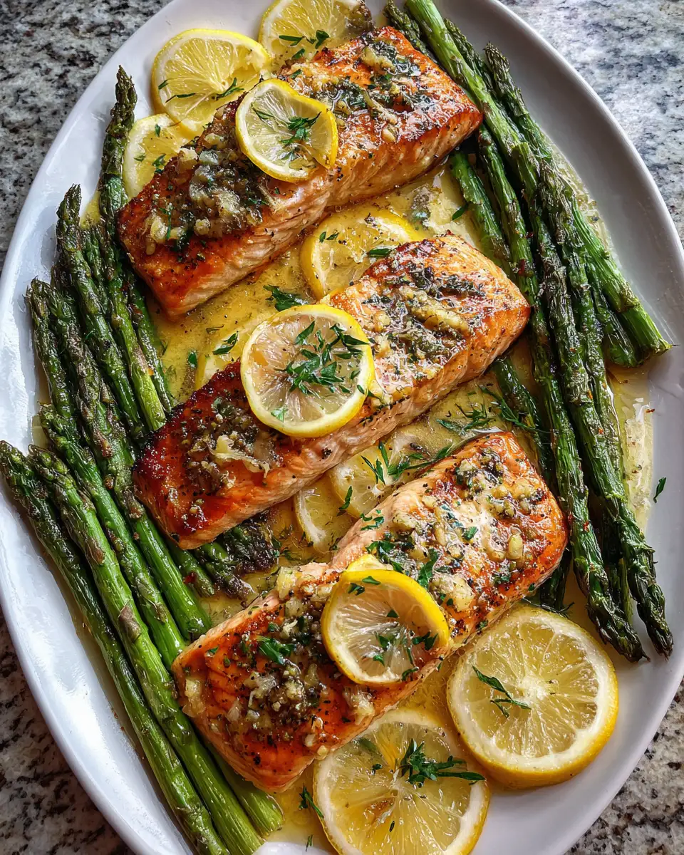 Final dish - Sheet Pan Lemon Garlic Butter Salmon Recipe for Effortless Dinner Delight