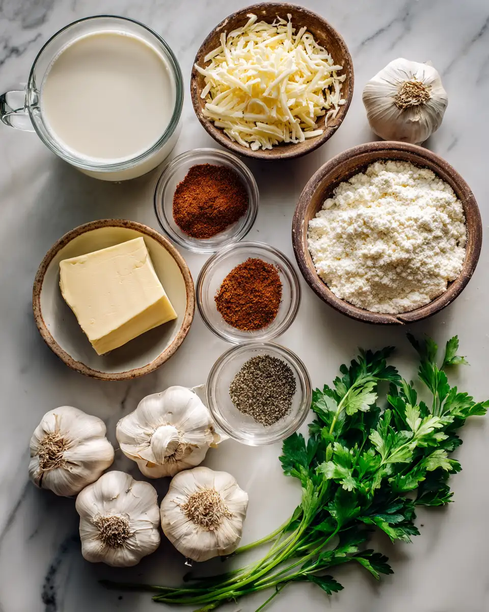 Ingredients for Spice Up Your Pasta with Creamy Cajun Alfredo Sauce