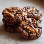 Final dish - Irresistible Chocolate Peanut Butter Cookies with Gooey Caramel Delight