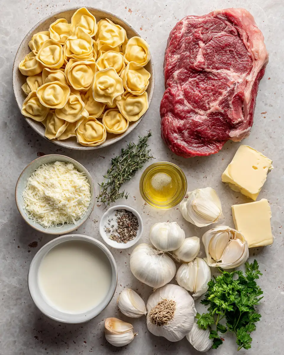 Ingredients for Cracked Garlic Steak Tortellini in Creamhouse Sauce Recipe You Need to Try