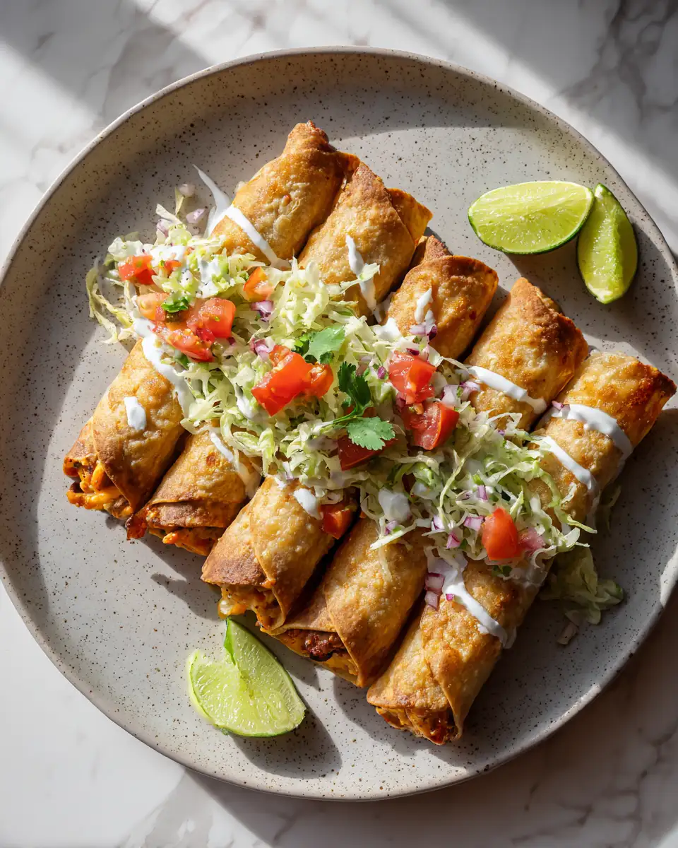 Final dish - Irresistibly Crunchy Oven-Baked Chicken Taquitos You Have to Try