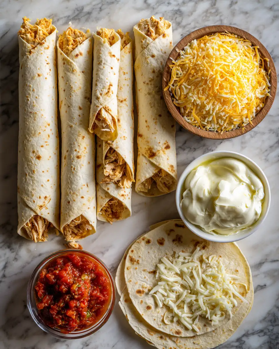Ingredients for Irresistibly Crunchy Oven-Baked Chicken Taquitos You Have to Try