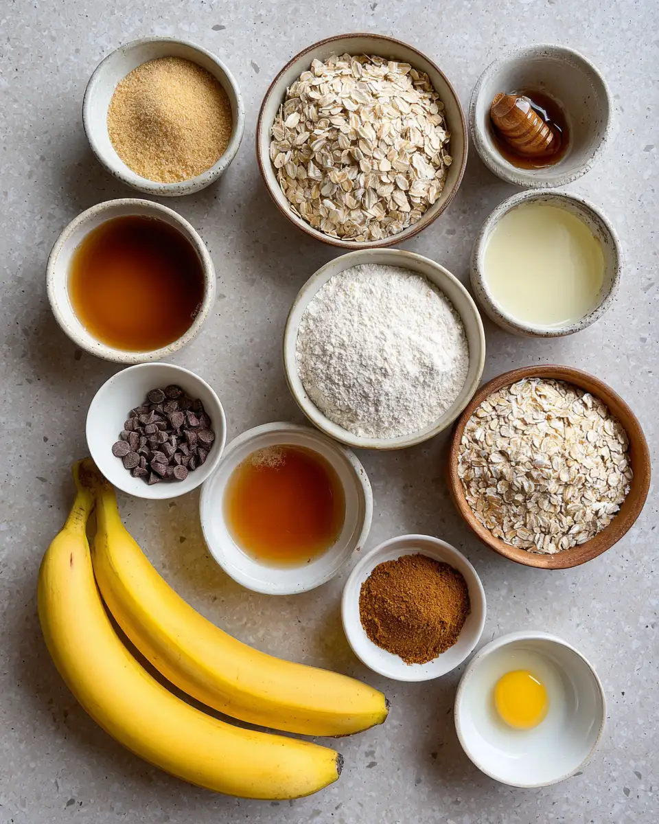 Ingredients for Deliciously Healthy Guilt-Free Banana Oatmeal Muffins You’ll Love