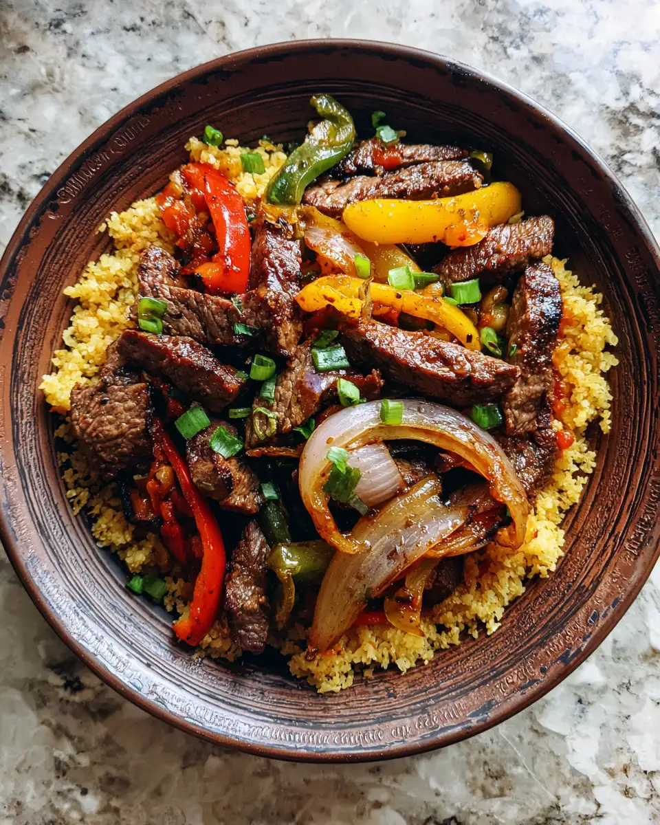 Final dish - High Protein Low Carb Steak Fajita Bowl Recipe That Packs a Flavor Punch