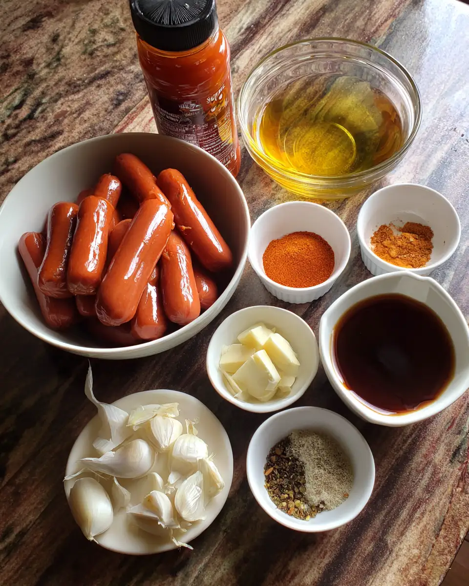 Ingredients for Irresistibly Spicy Hot Honey Garlic Lil Smokies That Will Ignite Your Taste Buds