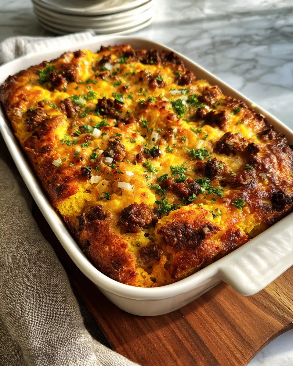 Hearty Cowboy Cornbread Casserole Recipe That Will Steal Your Heart - Featured Image