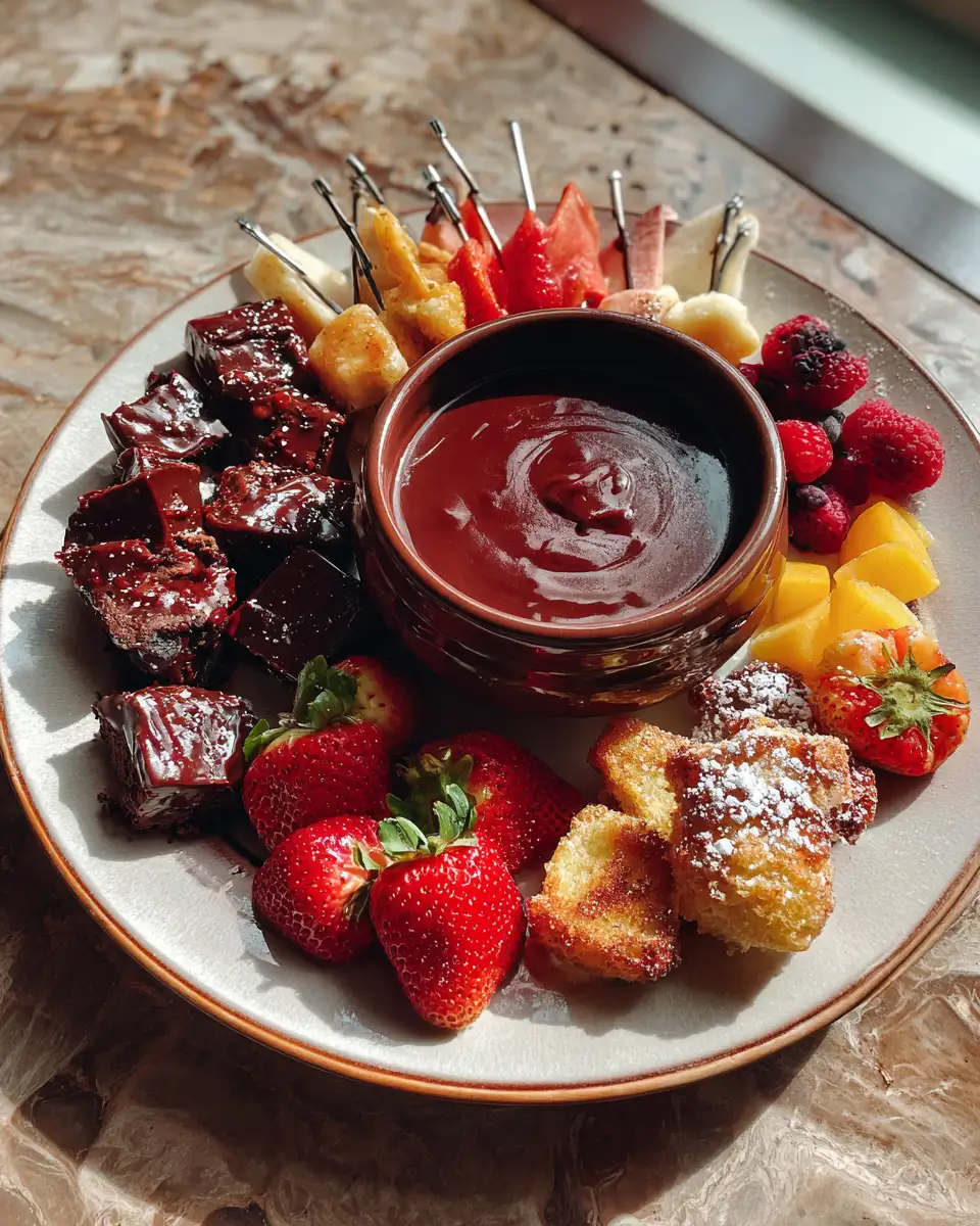 Final dish - Fondue for Two Chocolate and Berries Bliss